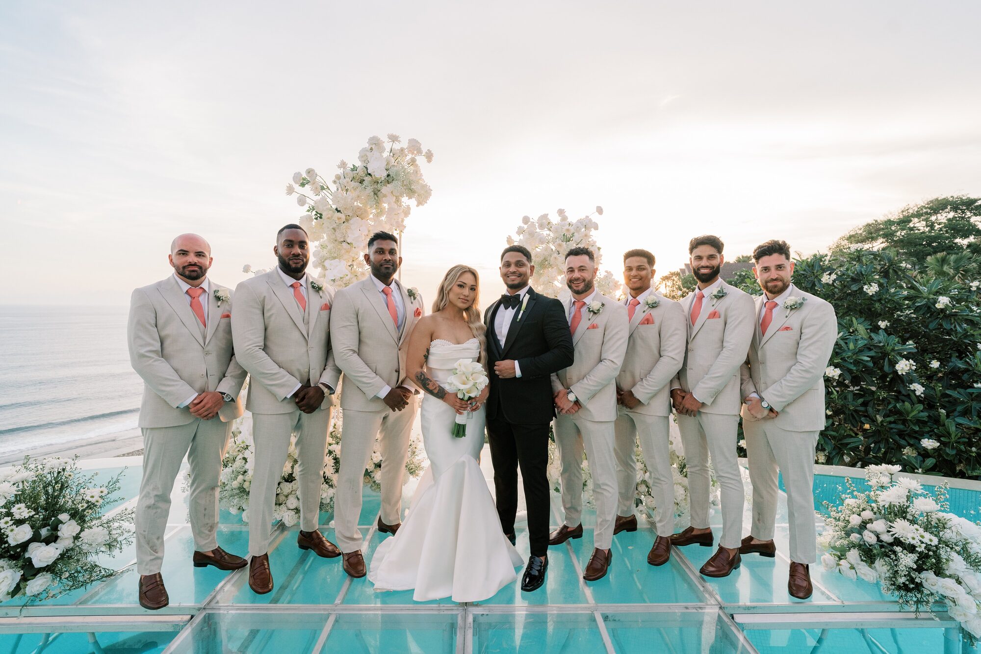 Cliffside wedding ceremony setup overlooking the Indian Ocean at Karma Kandara, Uluwatu, Bali
